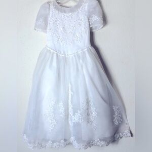 JJ Anjorden Formal appliqué pearls Dress Communion 8.